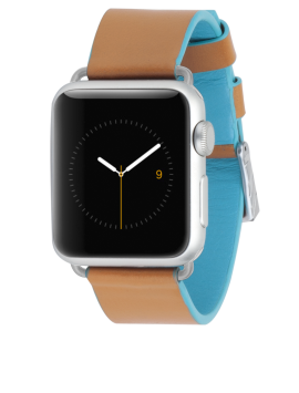 Edged Leather Band - Brown & Blue