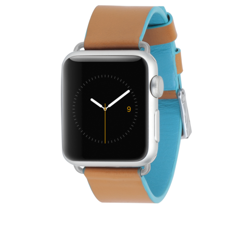 Edged Leather Band - Brown & Blue