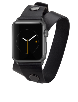 Rebecca Minkoff Double Wrap Leather Band - Black