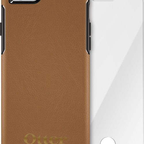 OtterBox Symmetry Series Leather Edition Case + Alpha Glass Screen Protector Bundle for iPhone 6/6s