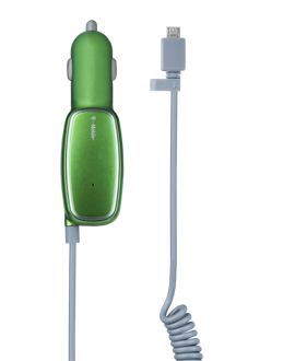Universal Micro USB Car Charger - Green