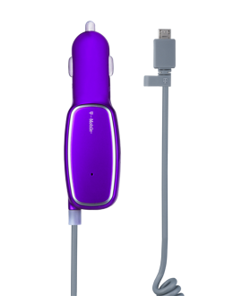 Universal Micro USB Car Charger - Purple