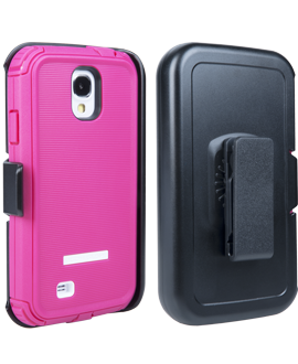 Samsung GS4 Body Glove Toughsuit Case - Pink & White