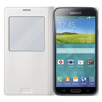 Samsung GS5 S-View Flip Cover - Pearl White