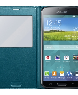 Samsung GS5 S-View Flip Cover - Peacock Green