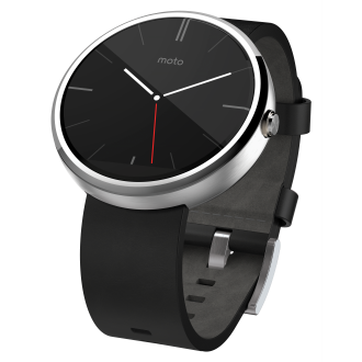 Moto 360 - Black and Stainless Steel