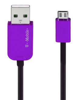 T-Mobile Micro USB to USB Cable - Black and Purple