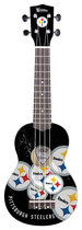 Woodrow - Denny Pittsburgh Steelers 4-string Soprano Ukulele - Black/white/yellow/blue/red