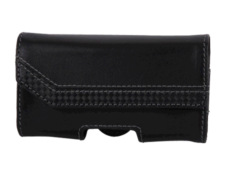 Black Leather Horizontal Case - Small Universal