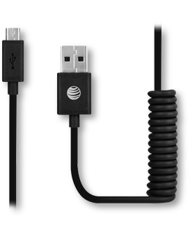 AT & T Cable Coiled 3 ft. Charge and Sync Micro USB