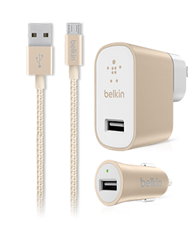 Belkin Metallic Charging Bundle (2.4A Wall Charger