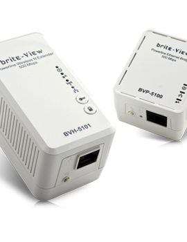 brite-View LinkE Air Powerline 500Mbps Ethernet Adapter Kit with Wi-Fi Extender