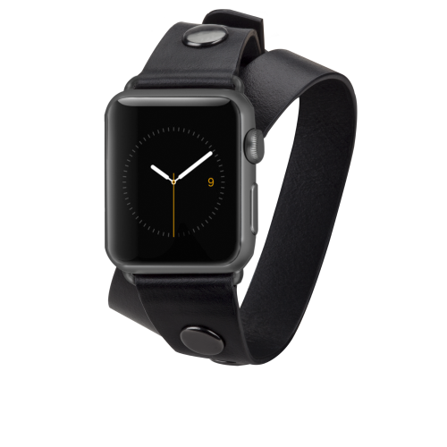Rebecca Minkoff Double Wrap Leather Band - Black