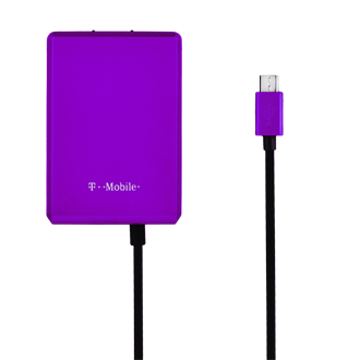 T-Mobile 3.1AMP Micro USB Wall Charger - Black and Purple