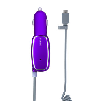 Universal Micro USB Car Charger - Purple