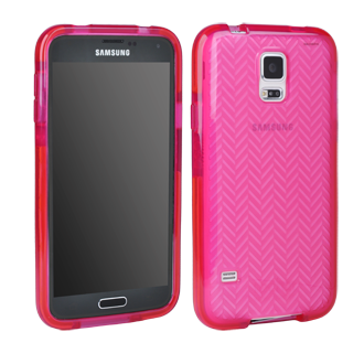 Samsung Galaxy S5 Tech21 Impact Shell - Pink Herringbone
