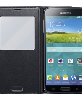 Samsung GS5 S-View Flip Cover - Metallic Black
