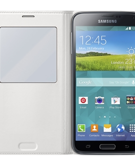 Samsung GS5 S-View Flip Cover - Pearl White