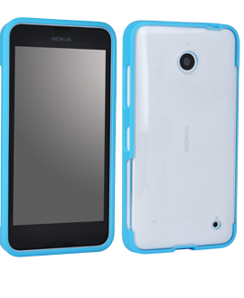 Nokia Lumia 635 Smooth Protective Cover - Clear & Cyan