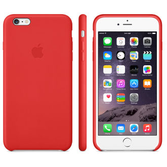 iPhone 6 Plus Leather Case - Bright Red