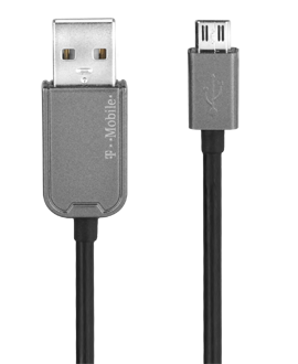 T-Mobile Micro USB to USB Cable - Black and Silver
