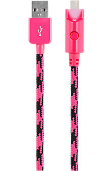 Braided Charge and Sync Cable for micro USB - Pink