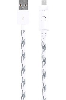 Braided Charge and Sync Cable for micro USB - White