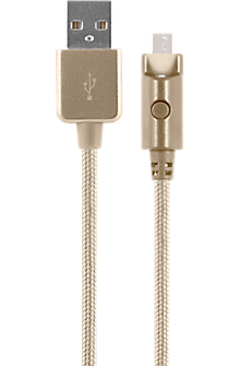 Braided Charge and Sync Cable for micro USB - Gold