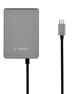 T-Mobile 3.1AMP Micro USB Wall Charger - Black and Silver