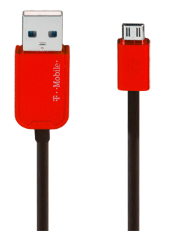 T-Mobile Micro USB to USB Cable - Black and Red