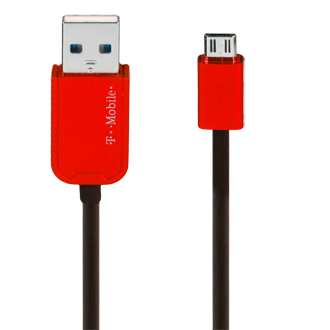 T-Mobile Micro USB to USB Cable - Black and Red