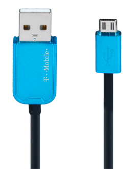 T-Mobile Micro USB to USB Cable - Black and Blue