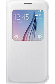 S-View Flip Cover for Samsung Galaxy S 6 - White Pearl