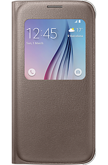 S-View Flip Cover for Samsung Galaxy S 6 - Gold