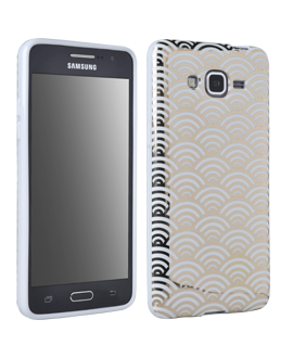Samsung GALAXY GRAND Prime Flex Protective Cover - White & Gold