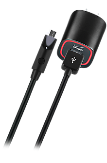 Wall Charger with 6 ft. Cable and LED Light for Micro USB - Black