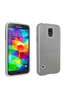 Carbon Fiber Cover for Galaxy S 5 - Silver