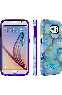 Speck CandyShell INKED for Samsung Galaxy S 6 - Aqua Floral Blue/UltraViolet Purple