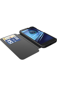 Leather Folio for DROID Turbo 2 - Black Leather