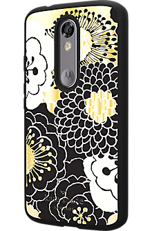 Flexible Hardshell Case for DROID Turbo 2 - Festive Floral Black/Gold/Cream
