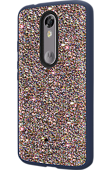 Flexible Hardshell Case for DROID Turbo 2 - Multi Glitter/Navy