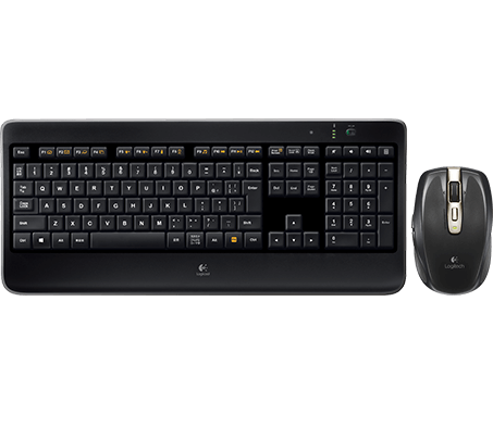 Wireless Illuminated Keyboard K800 & Anywhere Mouse MX Bundle