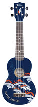 Woodrow - Denny Denver Broncos 4-string Soprano Ukulele - Blue/white/orange