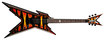 Dean - Db Bumblebee Firefly 6-string Full-size Razorback Electric Guitar - Black/orange