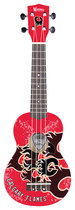 Woodrow - Denny Calgary Flames 4-string Soprano Ukulele - Black/white/red