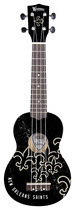 Woodrow - Denny New Orleans Saints 4-string Soprano Ukulele - Gold/black/white
